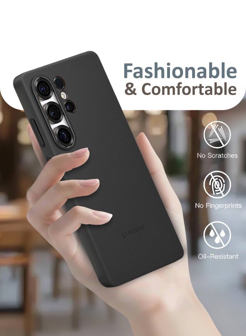 CATANES 2 Pack Leather Case for Samsung Galaxy S26 Ultra, One Case with One Privacy Glass ,  Leather Back Cover, Shockproof Protective Shell, Elegant Matte Finish- Black - Image 4